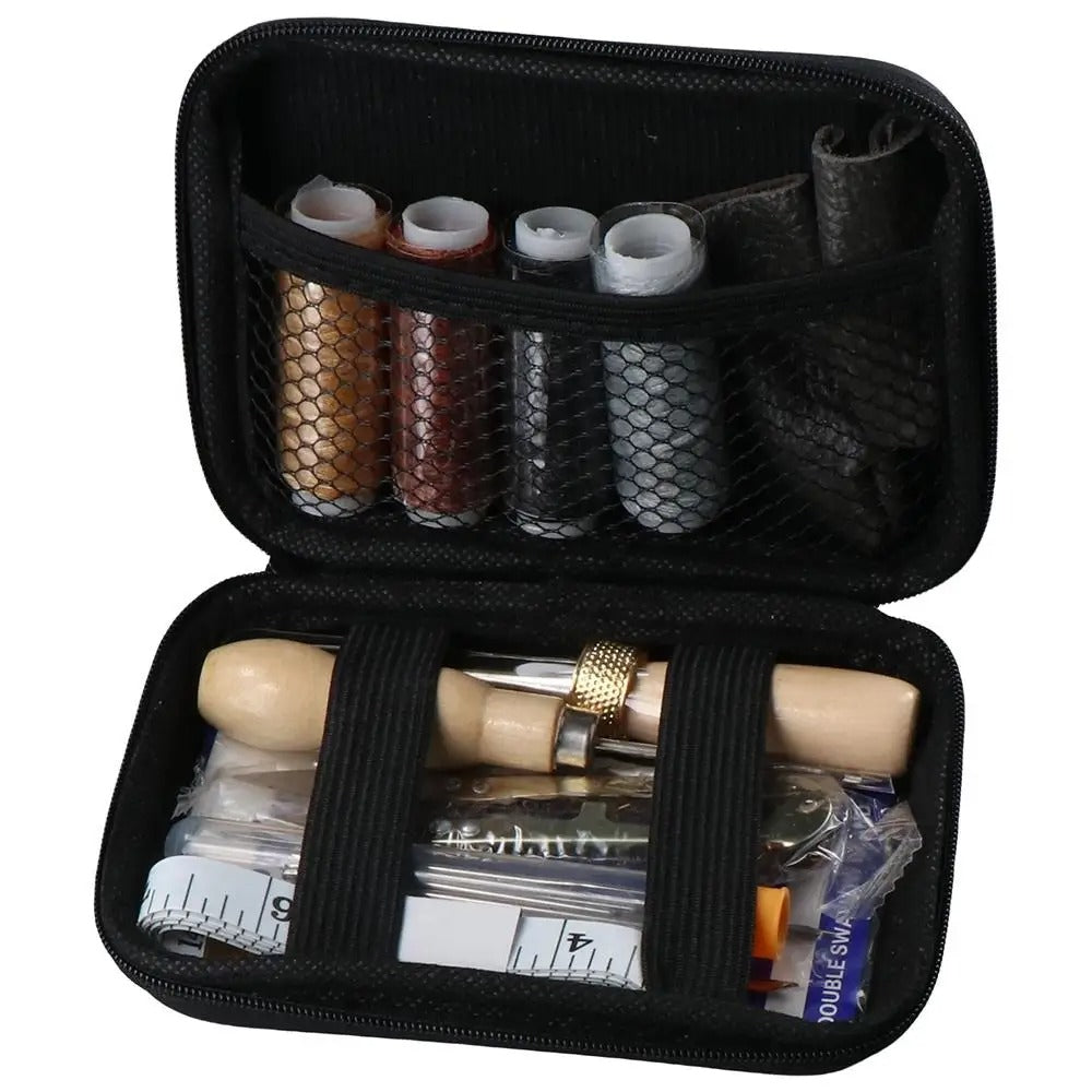 Waxed Thread Leather Repair Kit with Hand Sewing Needles and Storage Bag - Perfect for Leatherworking and DIY Repairs