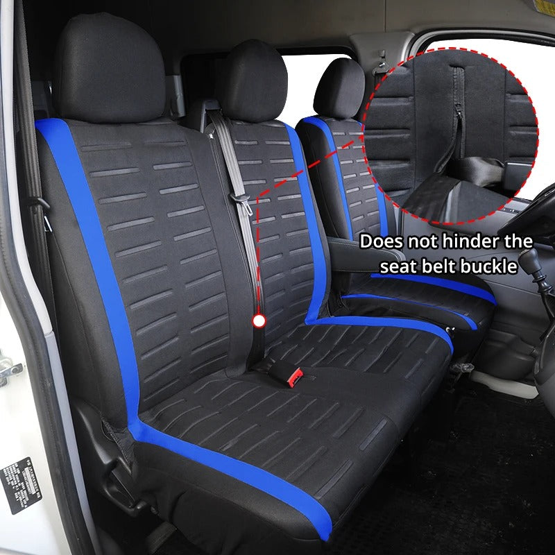 Universal 2+1 Car Seat Covers for Transporters and Vans - Stylish Tire Track Design