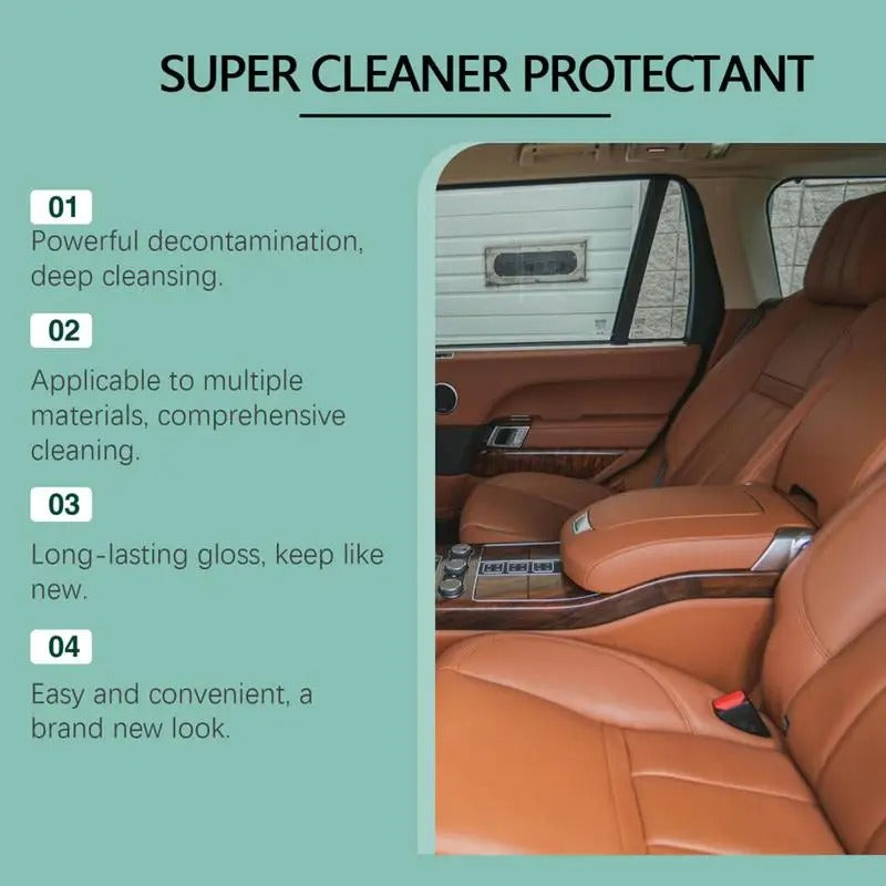 Interior Car Cleaner Foam – Deep Cleaning & Protection for Leather, Fabric, and Dashboard - Delicate Leather  