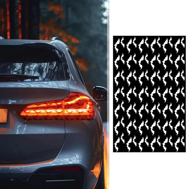 Bat Taillight Stickers – Decorative Adhesive Tint for Car Rear Lights - Delicate Leather  
