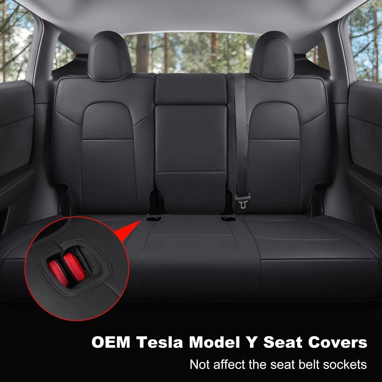 Custom Fit Nappa Leather Car Seat Covers - Full Set for Tesla Model Y (2020-2024)