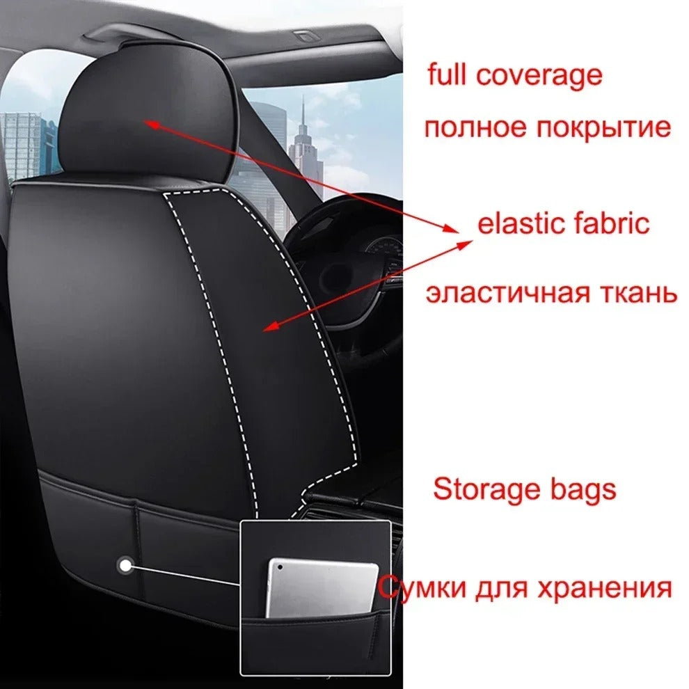 Full Coverage PU Leather Car Seat Cover - All-Season Car Interior Accessory