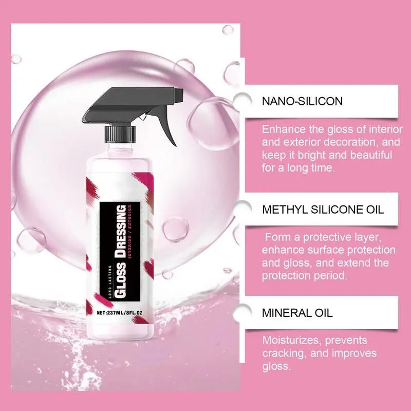 Multi-Functional Interior Dressing & Quick Coating Spray – High Protection Car Detailing Solution (237ml) - Delicate Leather  