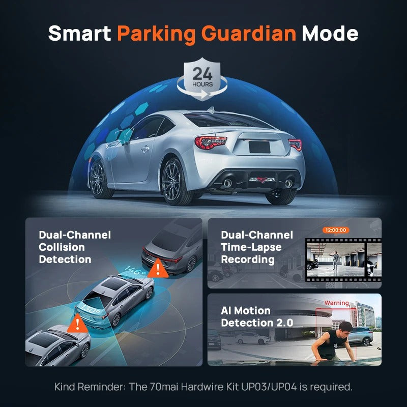 70mai X800 Omni 4K Dash Cam – Global Version, 360° Rotation, Dual-Channel, HDR, 4G Compatible, Supercapacitor Technology