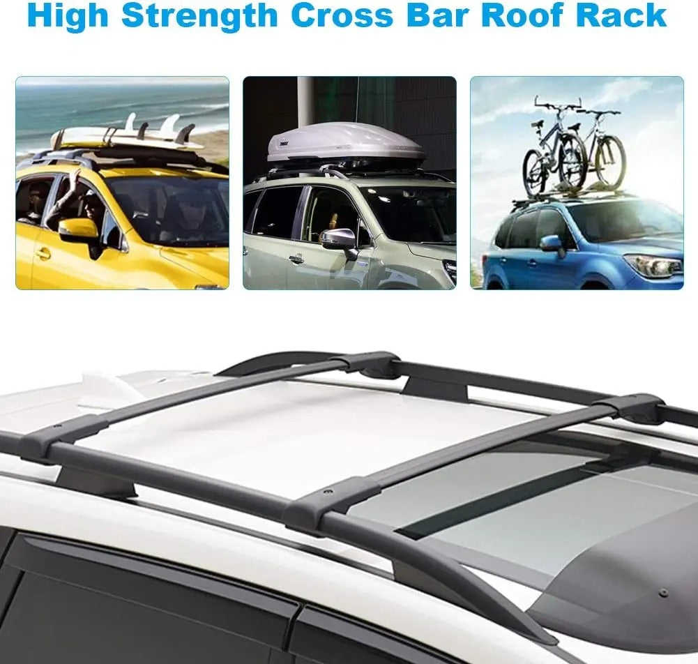 Adjustable Aluminum Roof Rack Crossbars - Fits Subaru Forester, Crosstrek, and Impreza (2012-2021) - Delicate Leather  
