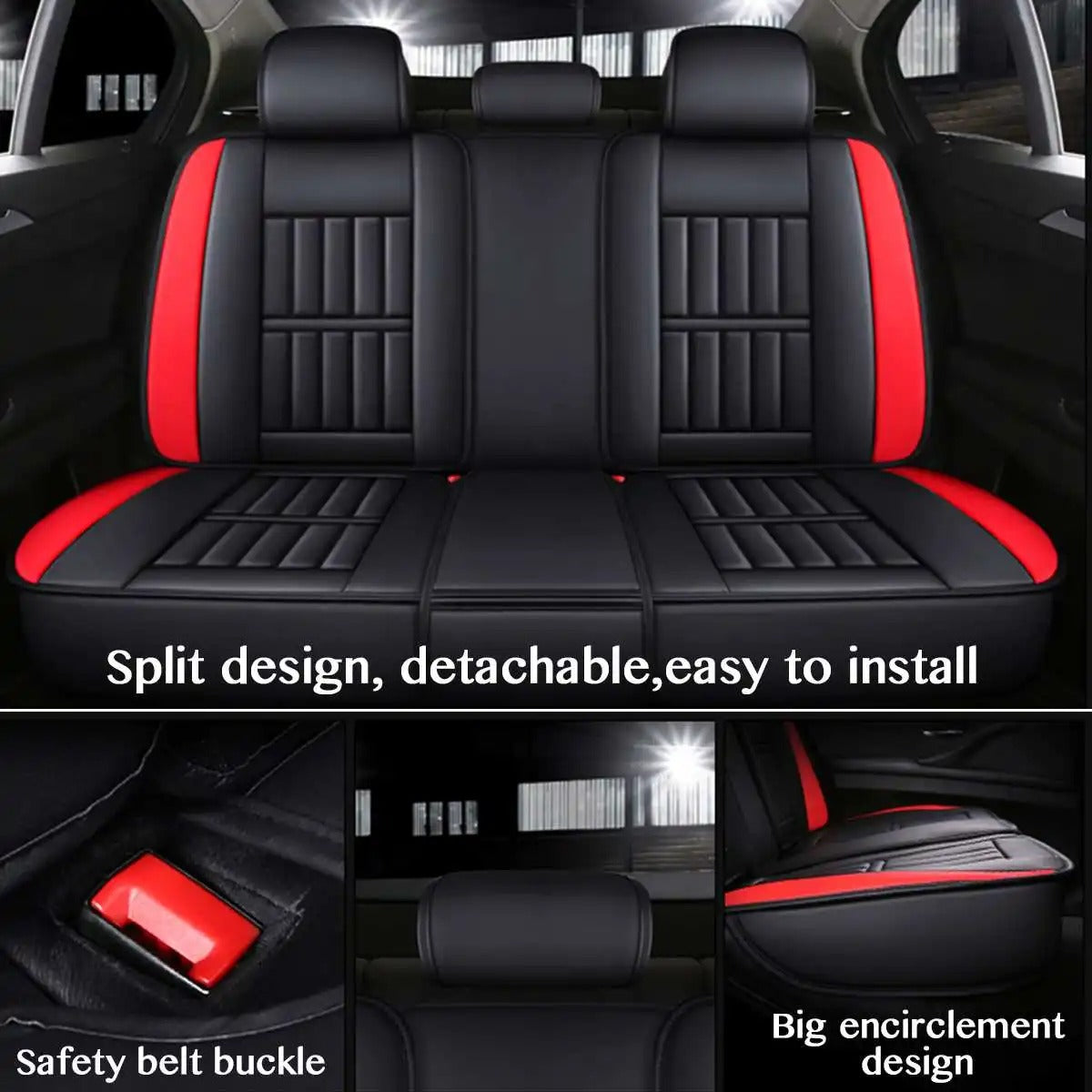 Premium Universal 5-Seat PU Leather Car Seat Covers Set - Complete Protection for Cars, SUVs, and Trucks