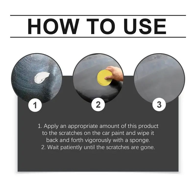 Car Scratch Eraser & Paint Cleaner – 100g Auto Anti-Scratch Wax with Sponge