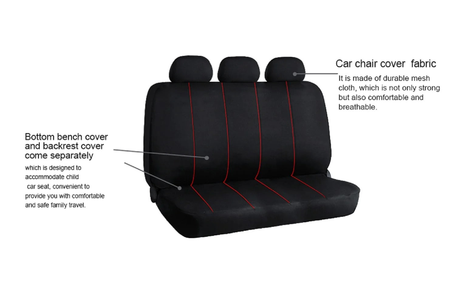 AUTO HIGH Universal Red Car Seat Covers Full Set - Front & Rear Protection for Cars, Trucks, SUVs, Vans