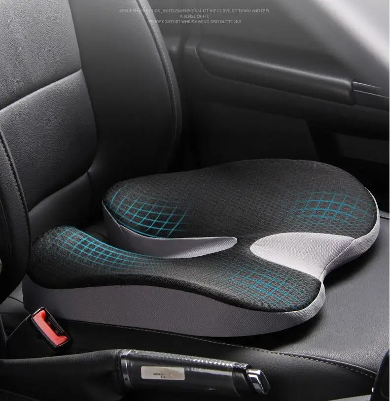 Memory Foam Car Seat Cushion & Back Support Pillow – Relieve Spine Pain and Pressure