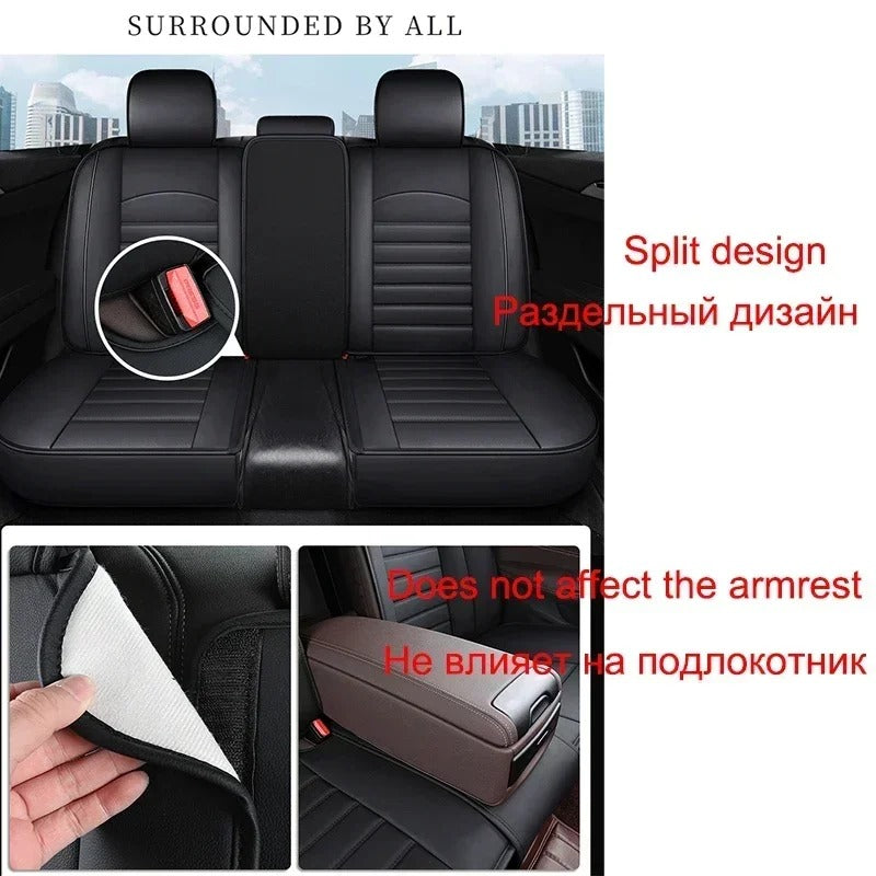 Full Coverage PU Leather Car Seat Cover - All-Season Car Interior Accessory