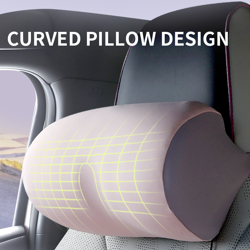 Memory Foam Car Headrest - Lumbar Support Cushion Set – Ergonomic Neck - Back Support Kit