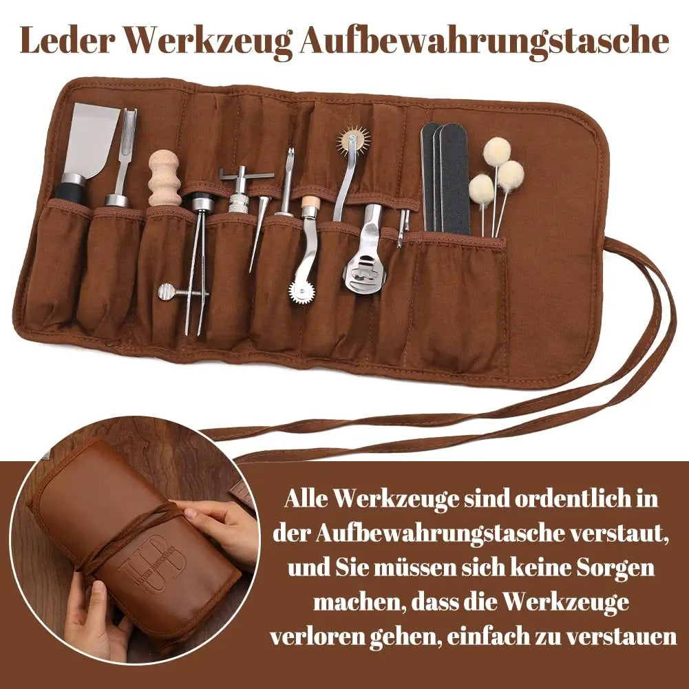 37-Piece Leather Craft Tools Kit – Edge Skiver, Sewing, and Cutting Tools for Beginners