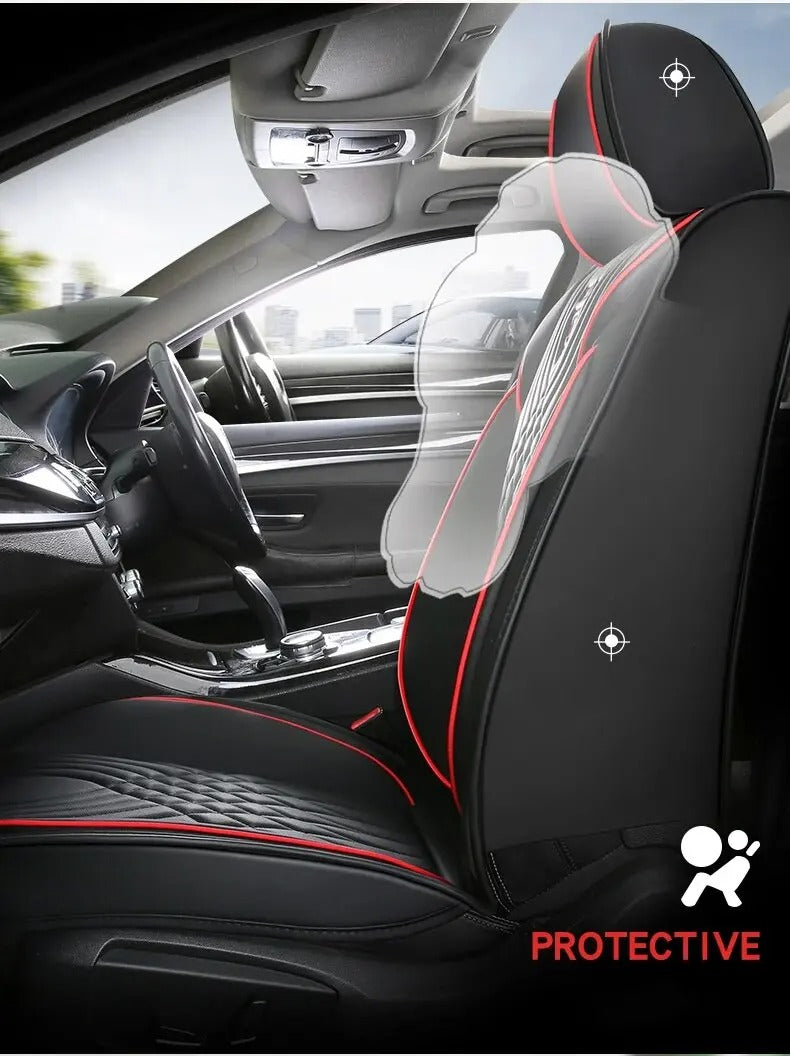 5D Universal Nappa Leather Waterproof Car Seat Cover - Compatible with Car