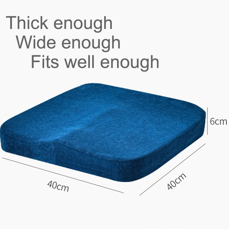 Ergonomic Memory Foam Office and Car Cushion – Anti-Hemorrhoid Chair Pillow for Comfortable Sitting