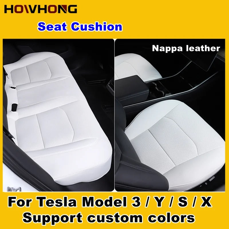 Custom-Made Seat Covers for Tesla Model 3/Y/S/X - Premium Nappa Leather with 8-Grade Anti-Fouling Protection