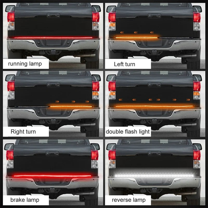 48/60-Inch LED Tailgate Light Bar - Running, Brake, Turn Signal, Reverse Light for Trucks, SUVs, and Pickups