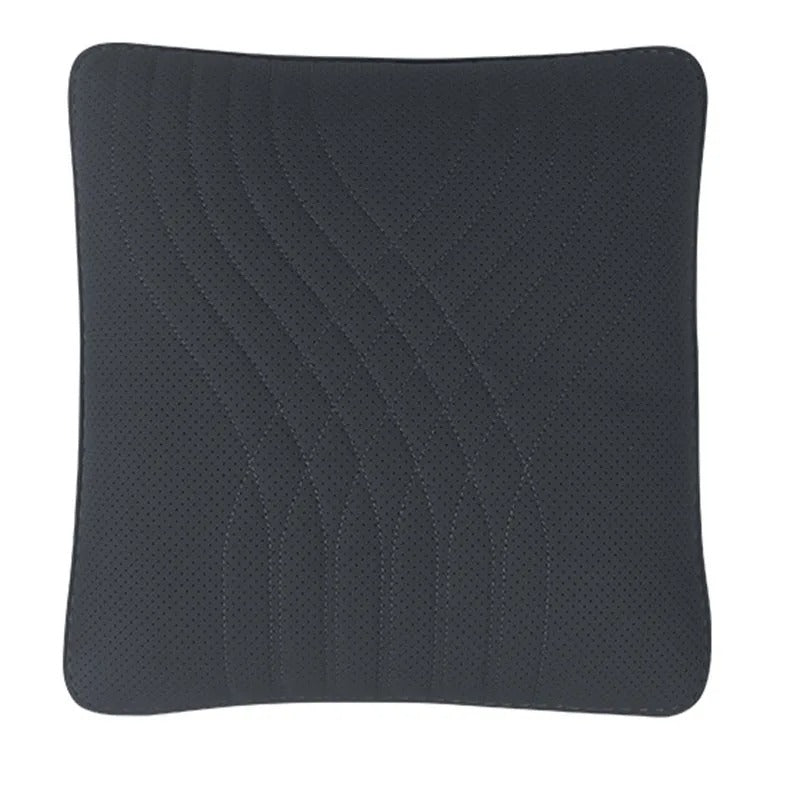 Multi-Functional Car Pillow & Blanket – Leather Lumbar Support Cushion with Hidden Quilt