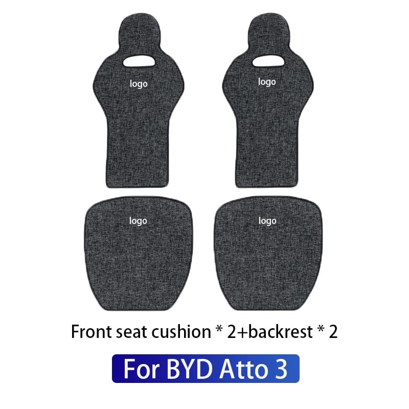 3-Piece Flax Cotton Car Seat Covers – Breathable, Comfortable, and Eco-Friendly Cushion Protection for All Seasons