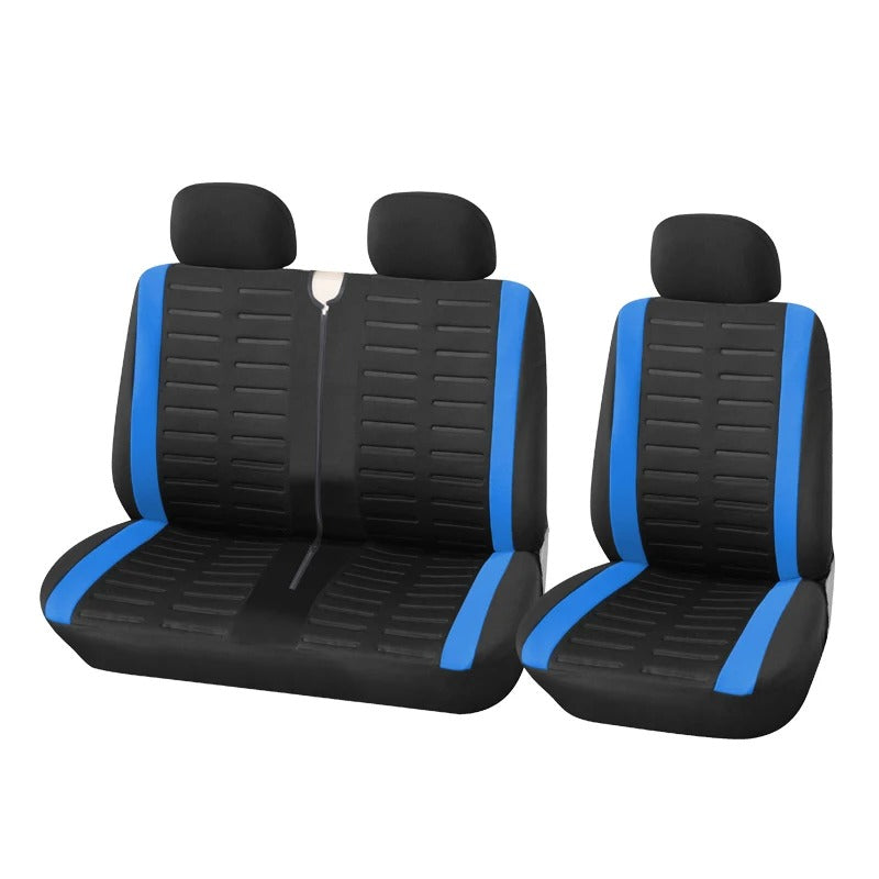 Universal 2+1 Car Seat Covers for Transporters and Vans - Stylish Tire Track Design