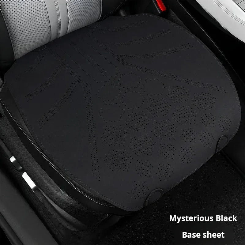 All-Season Breathable Suede Car Seat Cover - Ultra-Thin, Anti-Slip Protective Cushions for Front and Rear Seats