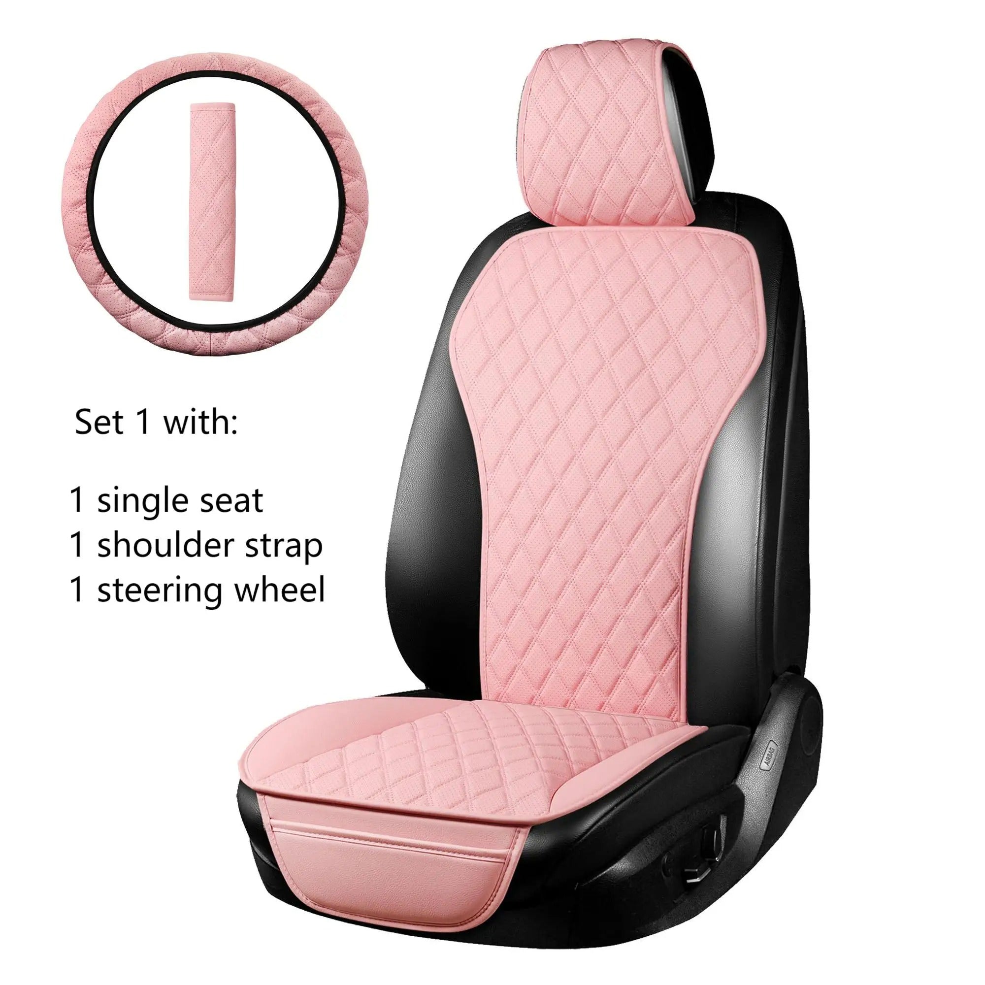 PU Leather Car Cushion Set – Double Stitched, All-Season Comfort, Gift For Mother's Day 2025