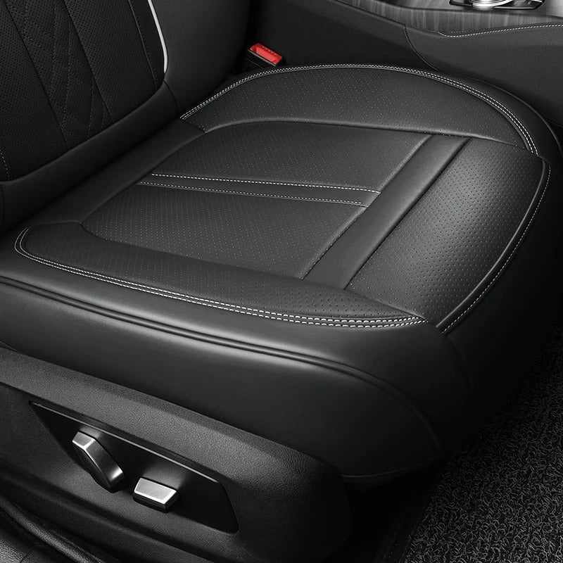 Full Set Nappa Leather Car Seat Covers – Waterproof, Universal Fit with Surround Bottom Design | Luxury Seat Protector for Cars, SUVs, Pickups