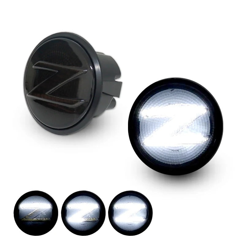 2X LED Dynamic Turn Signal Side Marker Lights - Smoked Black Lens with Sequential 'Z' for Nissan 370Z (2009-2020)