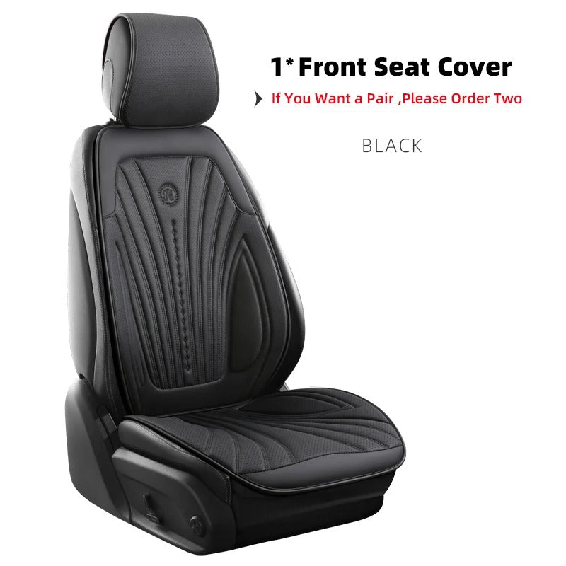 Universal Pink and White Car Seat Cover - Breathable Leather Protector Mat with Anti-Slip Design