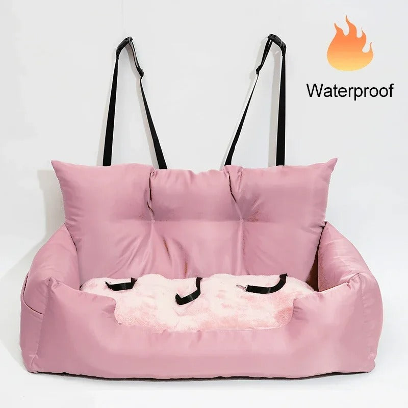 Luxury Removable Waterproof Dog Car Seat & Bed - Portable Travel Pet Carrier for Medium and Large Dogs