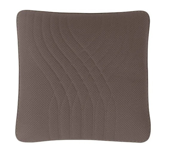 Multi-Functional Car Pillow & Blanket – Leather Lumbar Support Cushion with Hidden Quilt