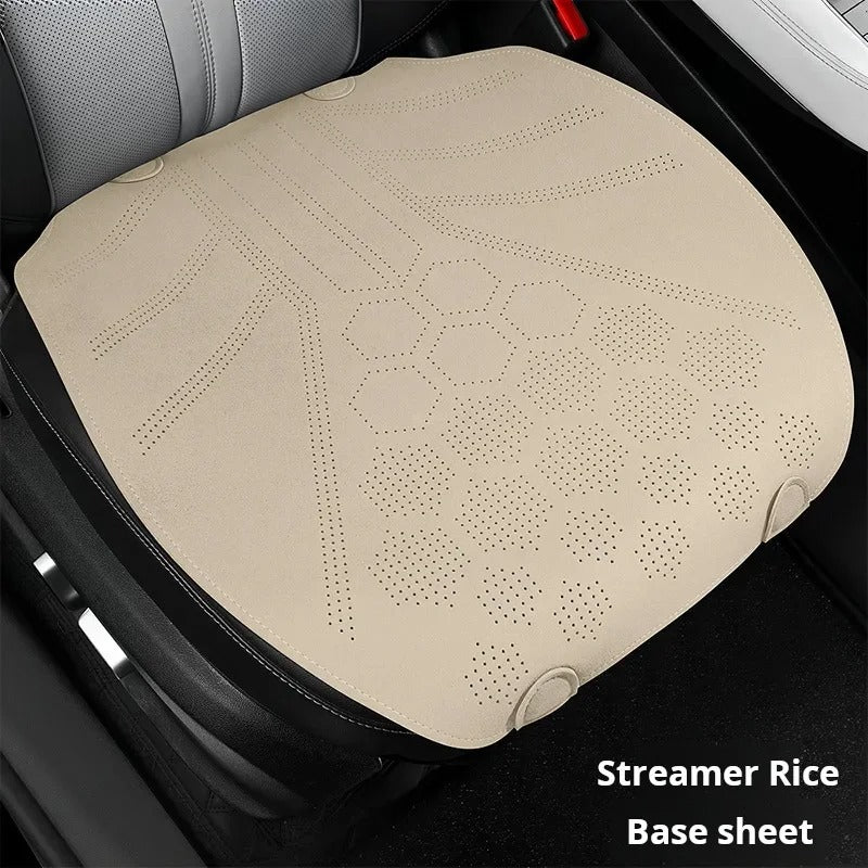 All-Season Breathable Suede Car Seat Cover - Ultra-Thin, Anti-Slip Protective Cushions for Front and Rear Seats