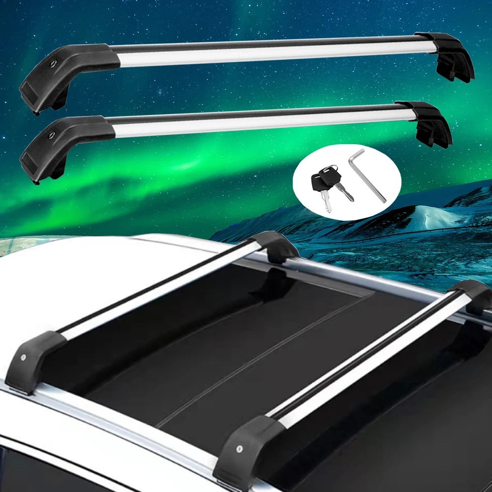 2pcs Lockable Aluminum Roof Rack Crossbars for Porsche Macan (2014-2023) - Adjustable Luggage Carrier