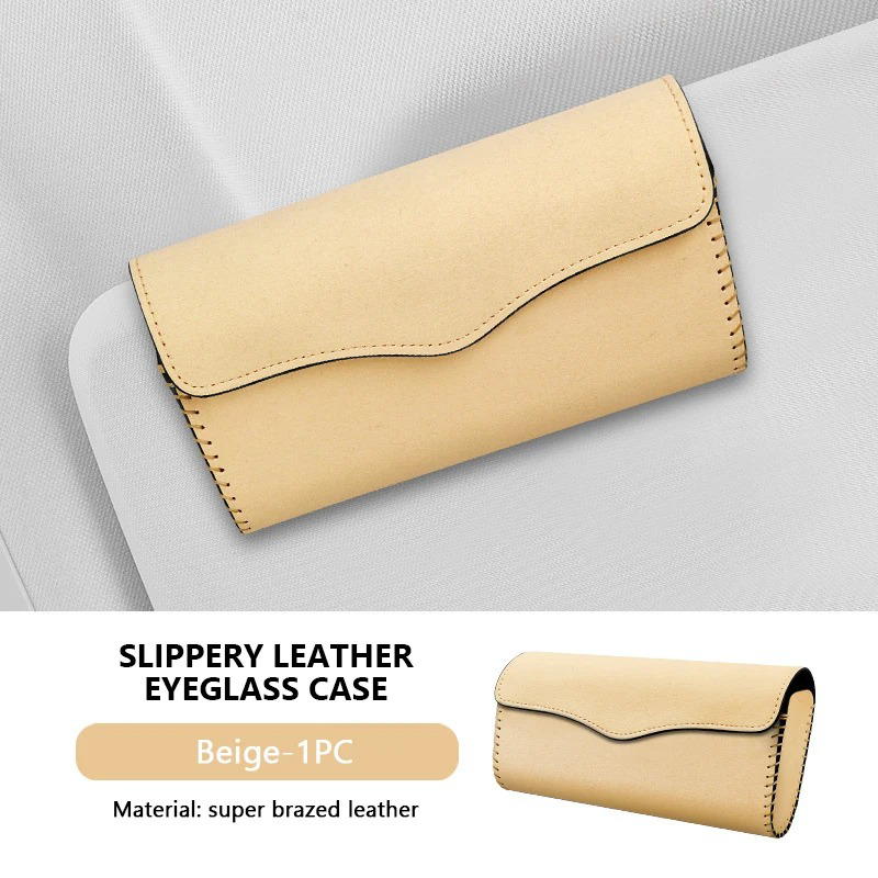 Suede Car Glasses Holder for Sun Visor – Magnetic Sunglasses Storage Case with Double Clip | Eyewear Organizer Box