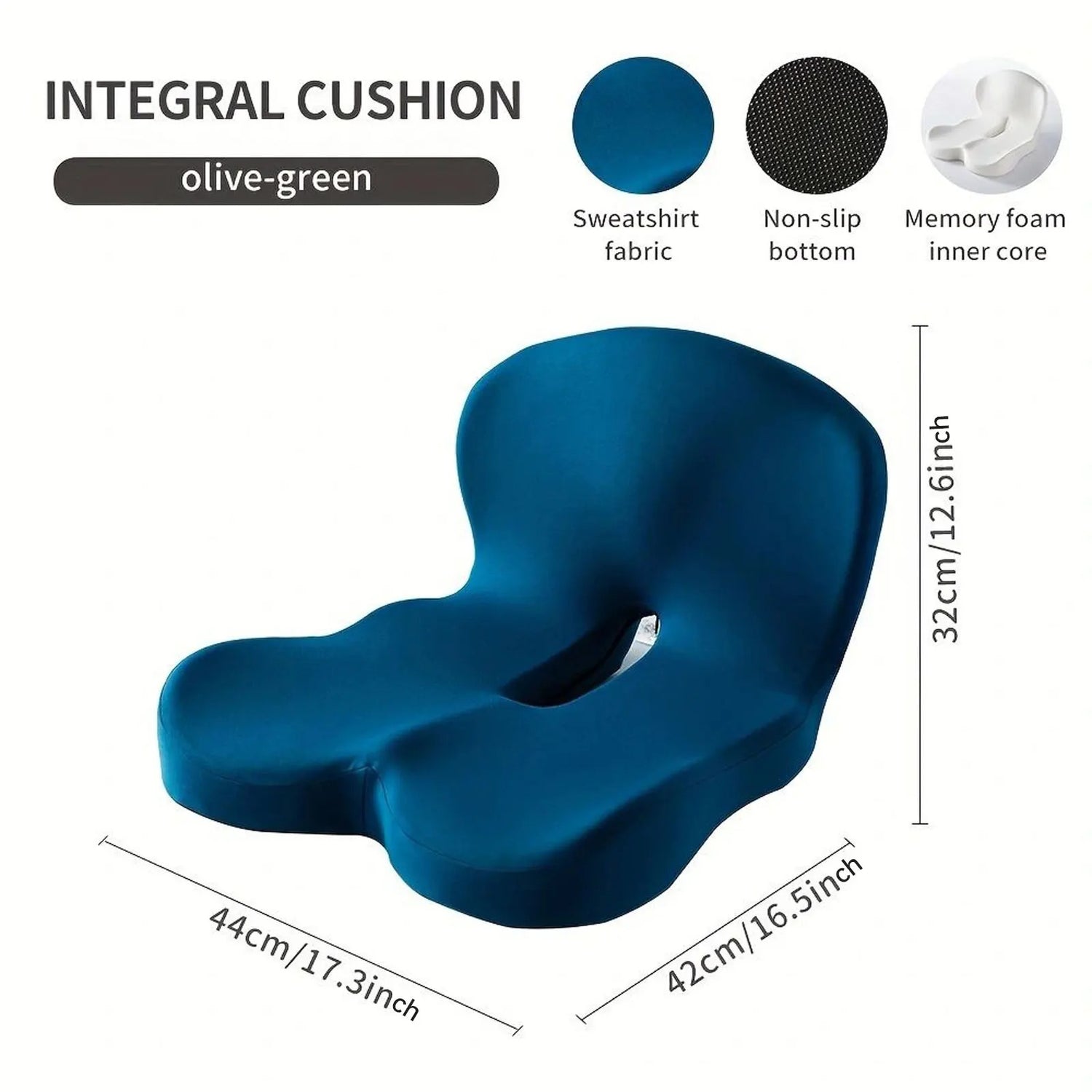 Memory Foam One-Piece Seat Cushion and Backrest – Ergonomic Support for Office, Car, and Chair Use