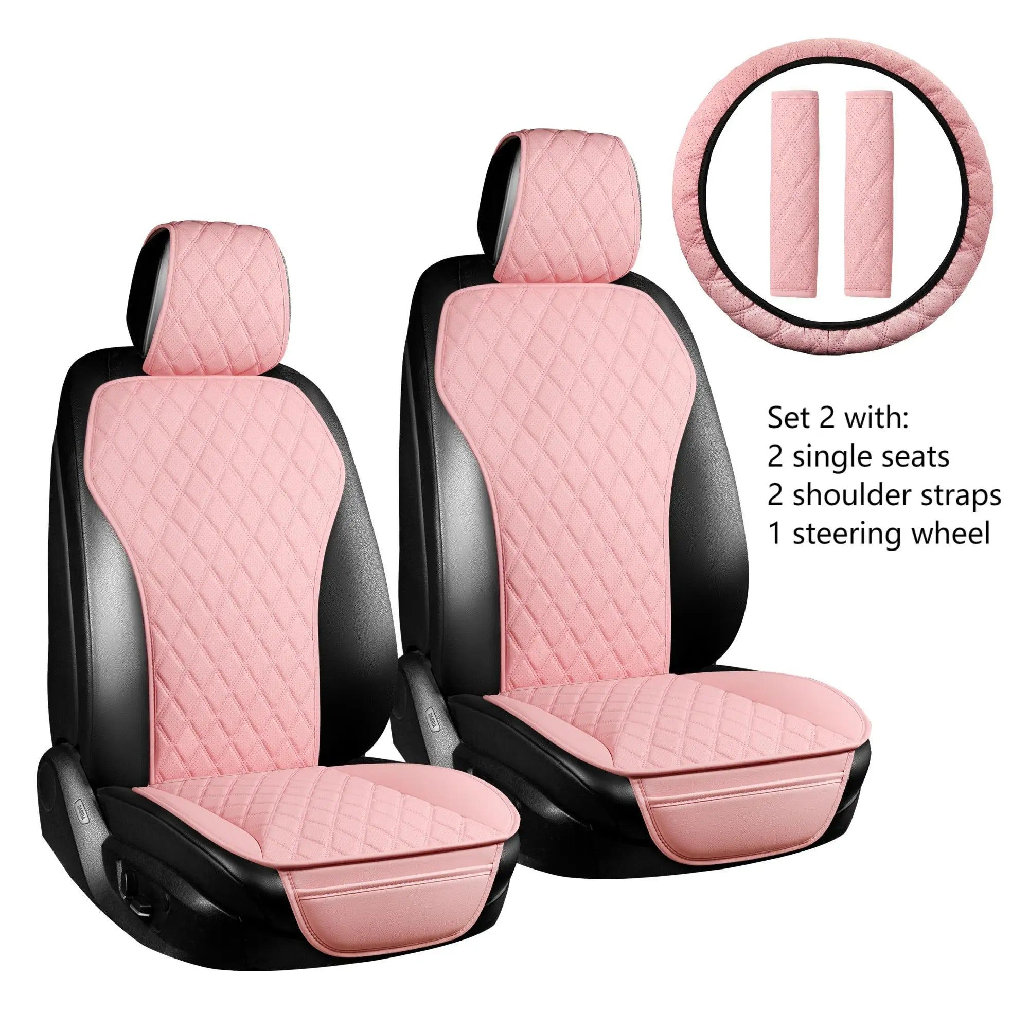 PU Leather Car Cushion Set – Double Stitched, All-Season Comfort, Gift For Mother's Day 2025