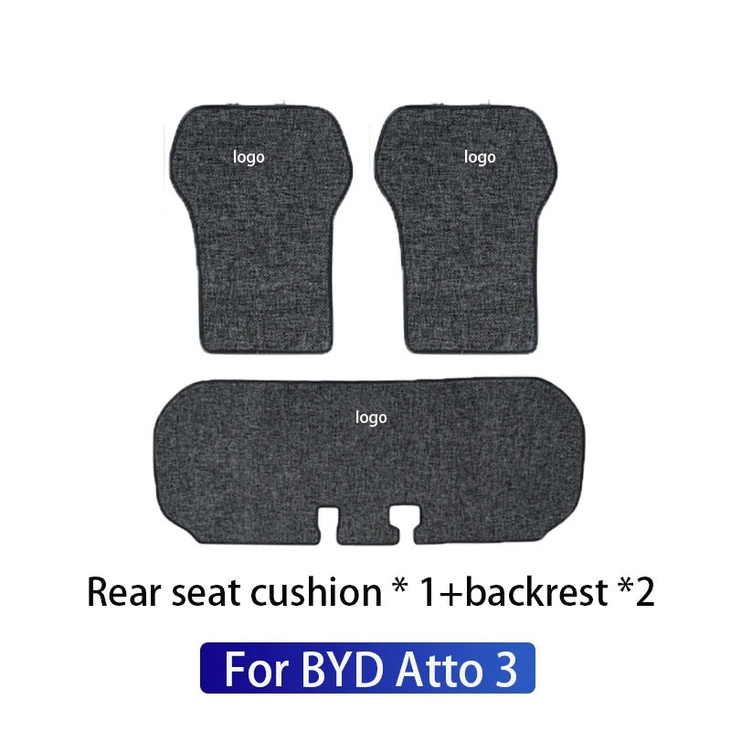 3-Piece Flax Cotton Car Seat Covers – Breathable, Comfortable, and Eco-Friendly Cushion Protection for All Seasons