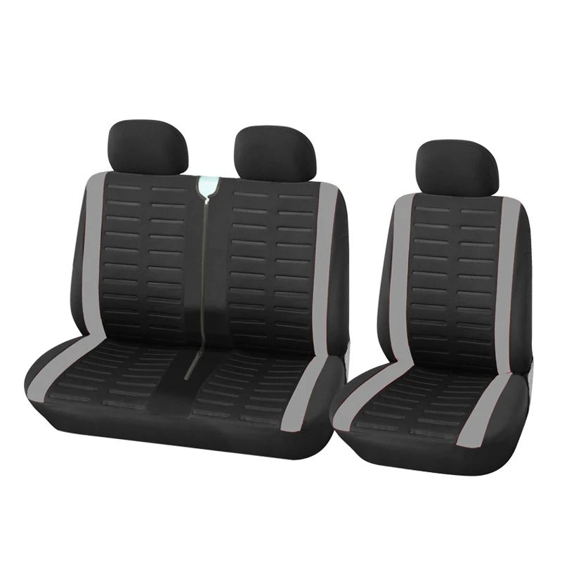 Universal 2+1 Car Seat Covers for Transporters and Vans - Stylish Tire Track Design