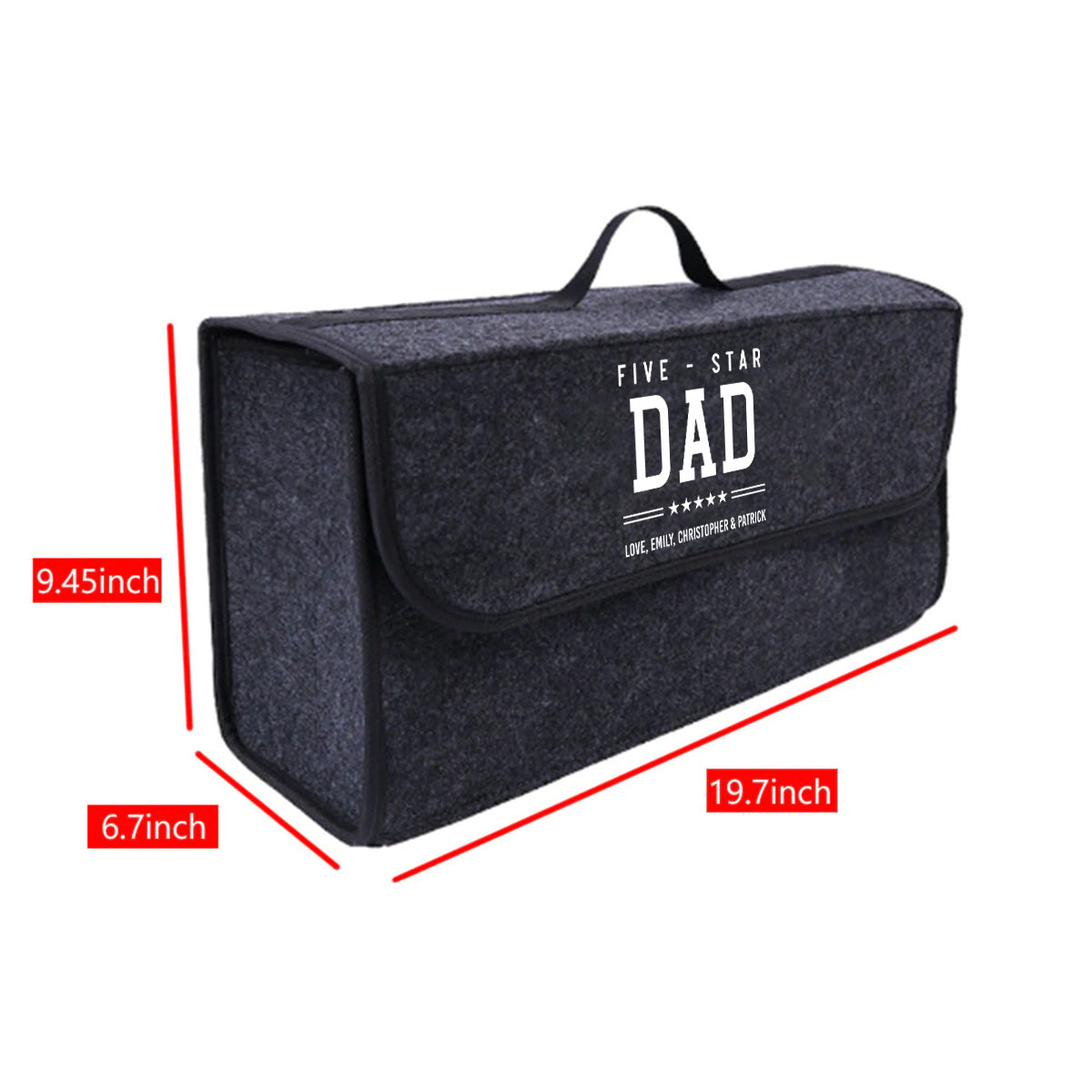 Personalized Soft Felt Car Bag Organizer, Happy Father's Day Folding Car Storage Box Non Slip Fireproof Car Trunk Organizer, Custom For Your Cars, Car Accessories, Gift for Daddy 15