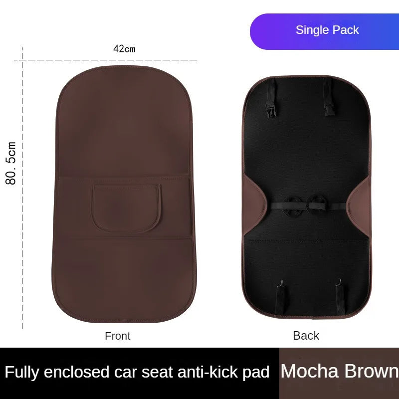 Car Seat Back Protector – Universal Backseat Kick Mat Waterproof Interior Cover - Delicate Leather  