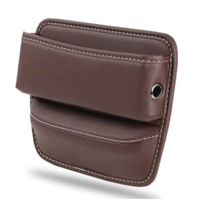 Universal Car Seat Gap Storage Box – Leather & Suede Center Seat Crevice Organizer - Delicate Leather  
