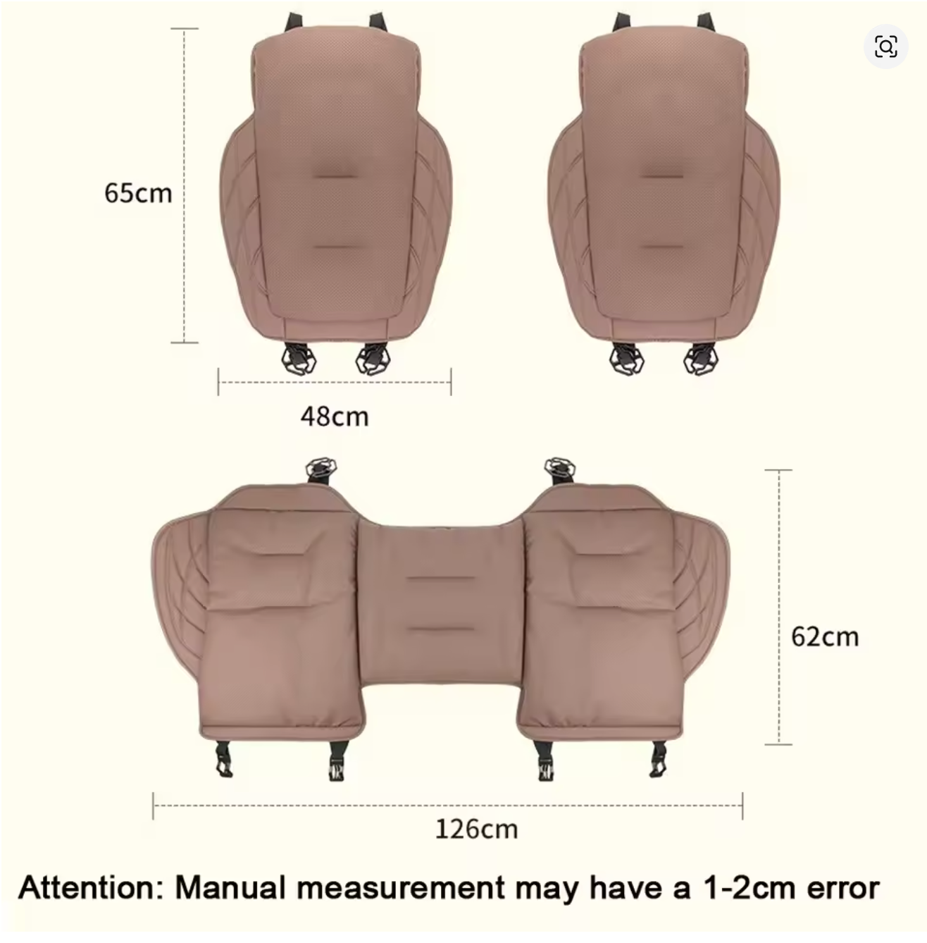 Nappa Leather Car Seat Cushion Protective Auto Seat Cover Pad for Vehicles Universal Fit - Delicate Leather  