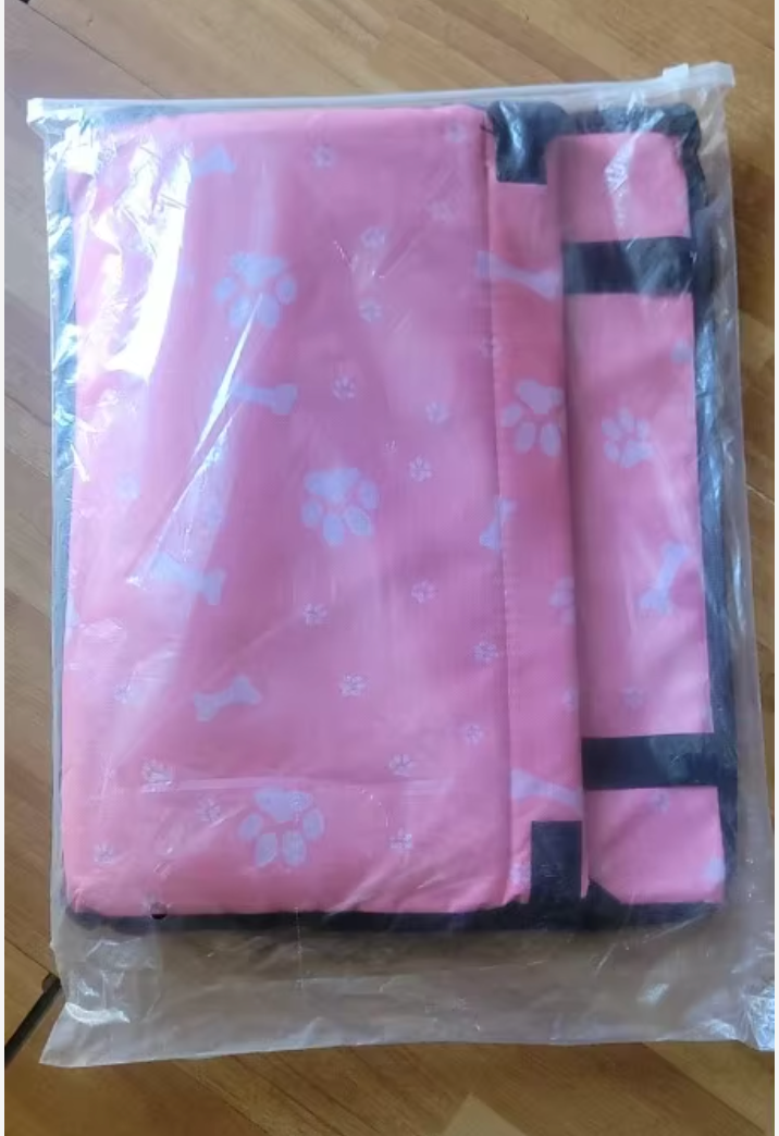 Double Thick Travel Mesh Hanging Bag – Waterproof Pet Car Seat Mat & Folding Dog Blanket - Delicate Leather  