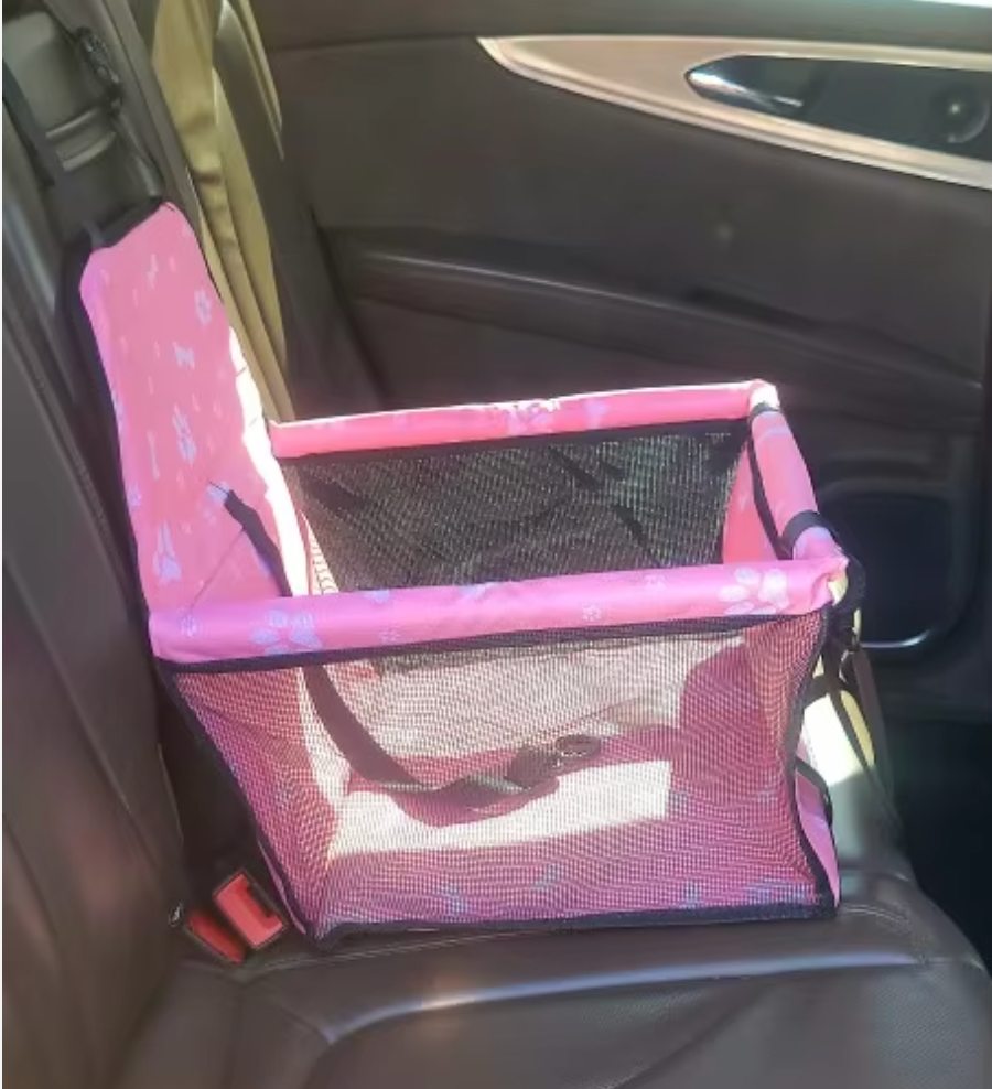 Double Thick Travel Mesh Hanging Bag – Waterproof Pet Car Seat Mat & Folding Dog Blanket - Delicate Leather  