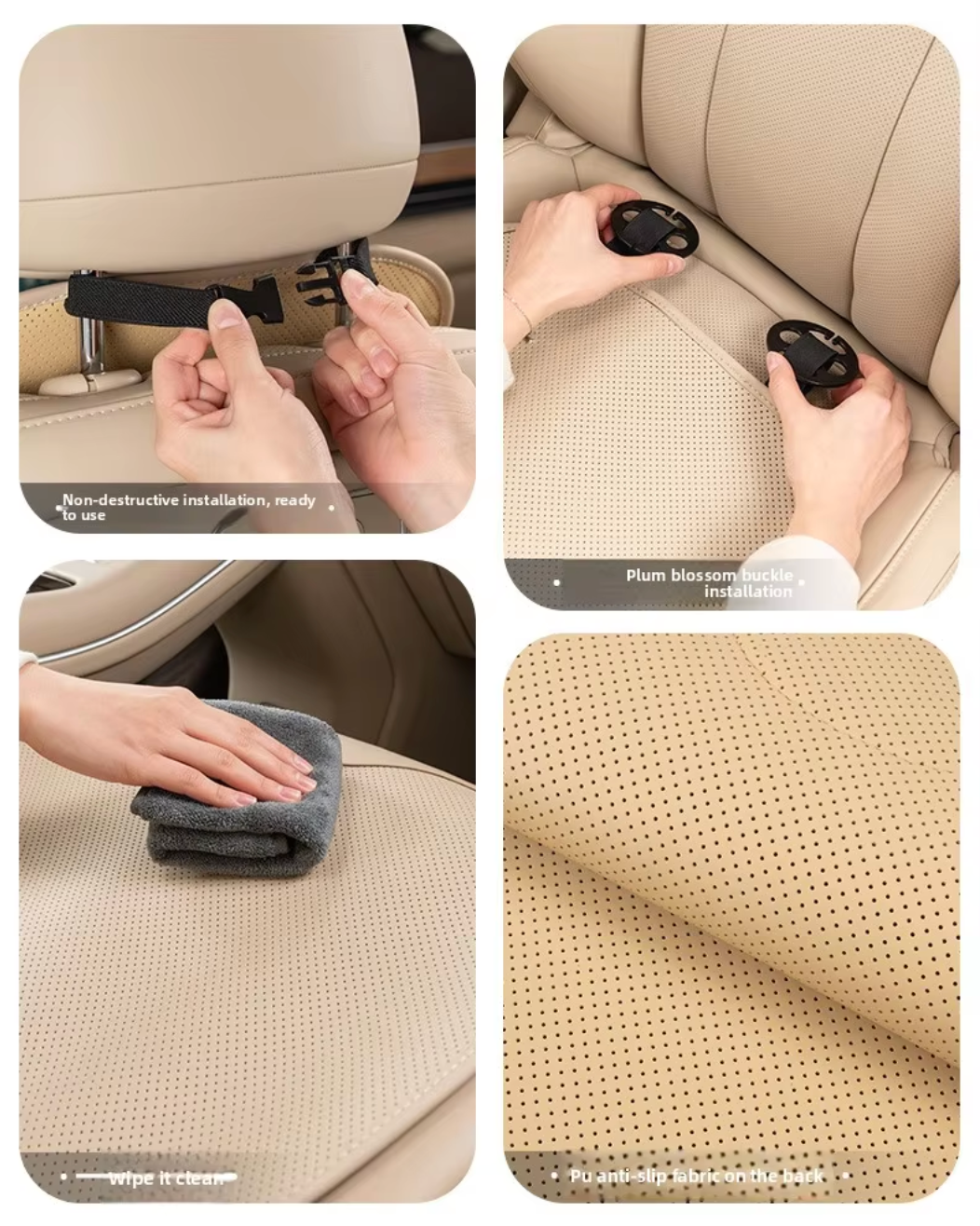 Universal Nappa Leather Car Seat Cushion – All-Season Soft Seat Cover Protector - Delicate Leather