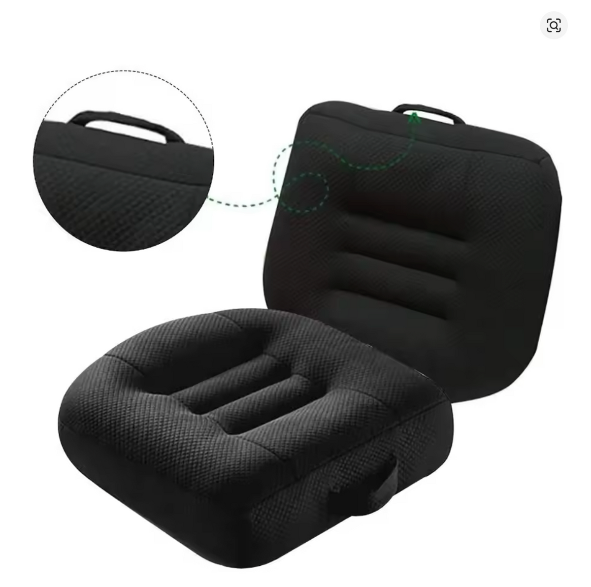 Car Seat Height Boost Cushion – Ergonomic and Breathable for Car, Office, and Home Use - Delicate Leather