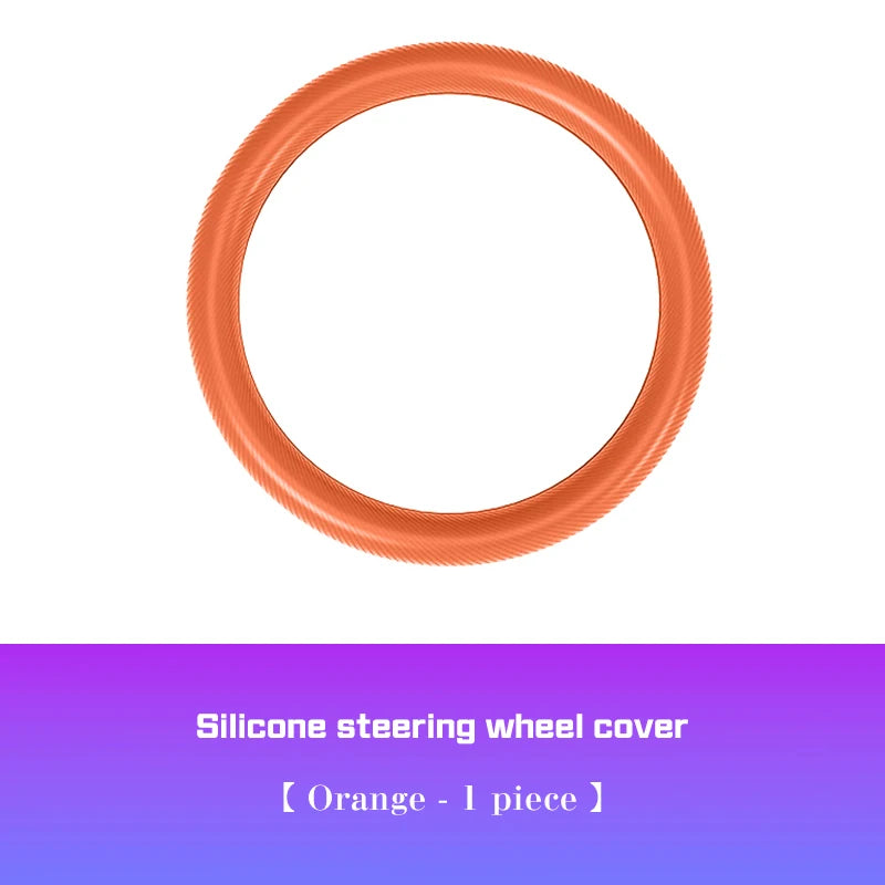 15 Inch Car Steering Wheel Protective Cover – Non-Slip Silicone Wheel Cover for 37–38cm Steering Wheels - Delicate Leather  