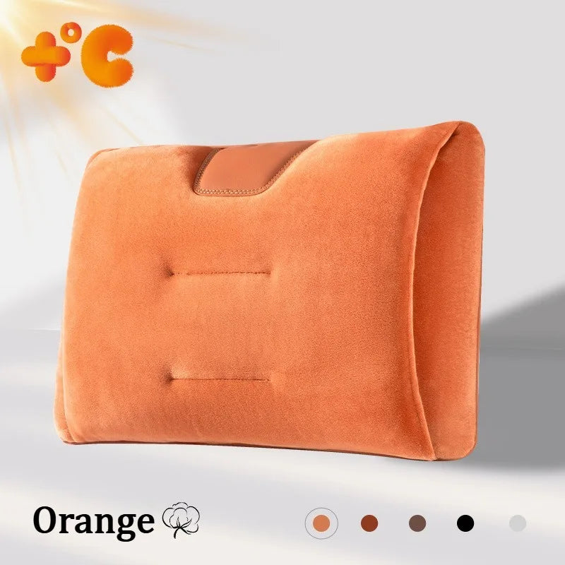 Luxury Plush Car Headrest & Lumbar Support Set – Soft Warm Neck Pillow and Waist Cushion for Comfortable Driving - Delicate Leather  