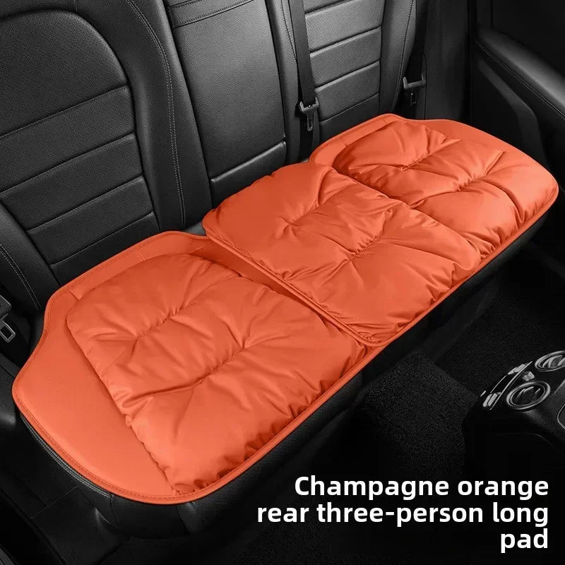 Universal Winter Down Car Seat Cover – Soft Breathable Warm Seat Cushion Protector for Cars and SUVs - Delicate Leather  