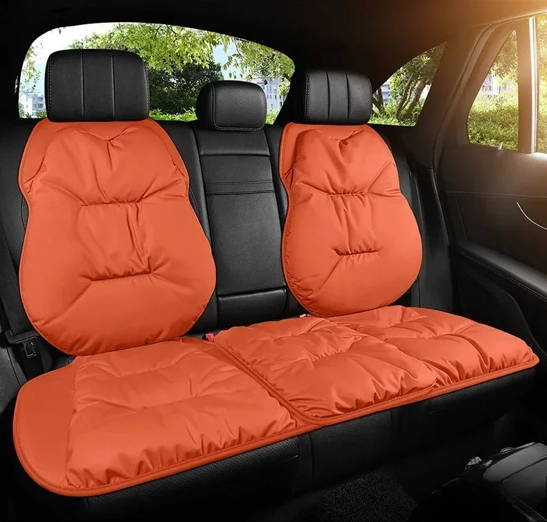 Universal Winter Down Car Seat Cover – Soft Breathable Warm Seat Cushion Protector for Cars and SUVs - Delicate Leather  