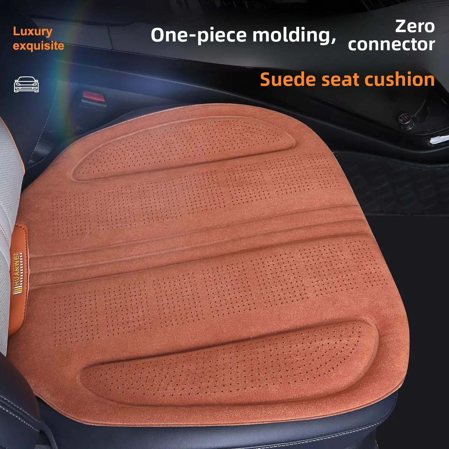Suede Car Seat Cover – Breathable Ultra-Thin Seat Cushion Pad, Universal Fit - Delicate Leather  